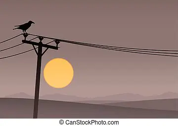 oiseau lignes telephoniques